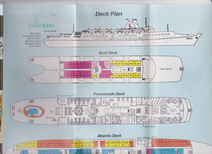 ss Dolphin Paquet Ulysses Cruises 1980 Nassau Freeport Bahamas Brochure - TulipStuff