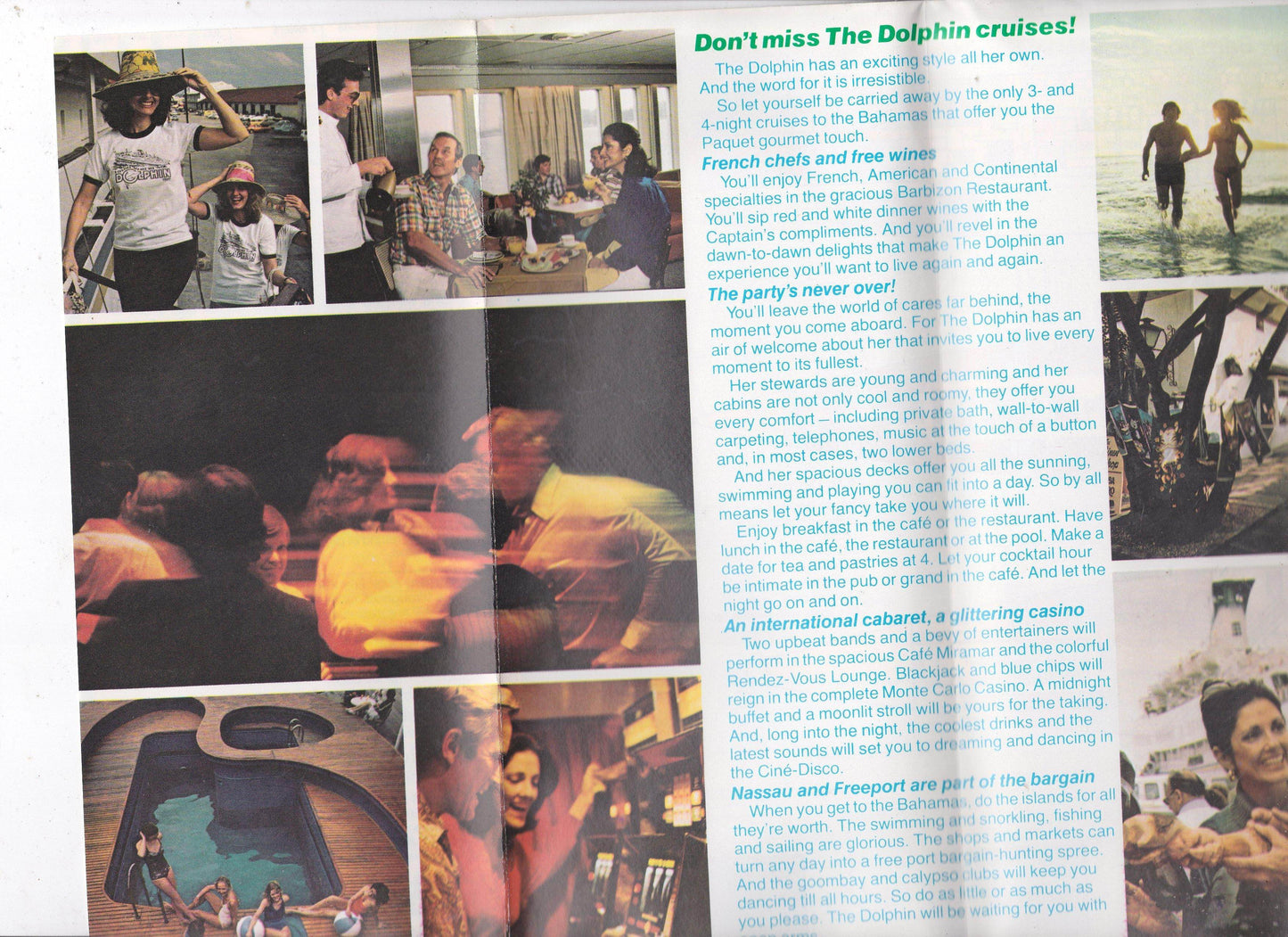 ss Dolphin Paquet Ulysses Cruises 1980 Nassau Freeport Bahamas Brochure - TulipStuff