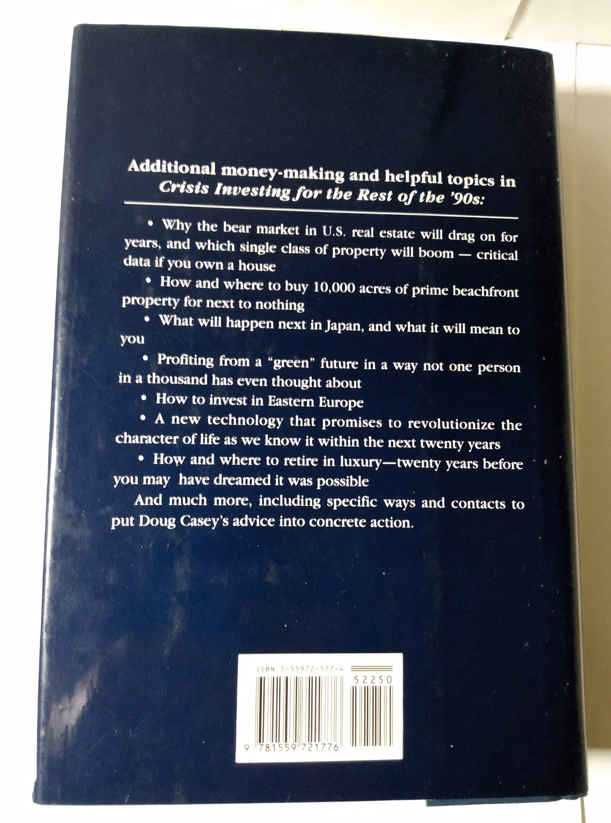 Crisis Investing For The Rest Of The '90s Douglas Casey Hardcover - TulipStuff