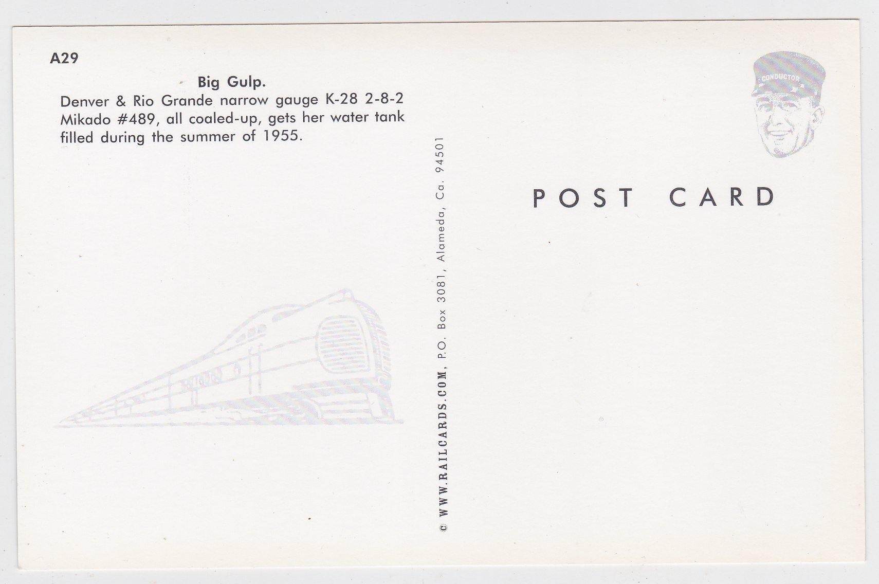 Denver and Rio Grande 2-8-2 K-28 Mikado Steam Locomotive 1950's - TulipStuff