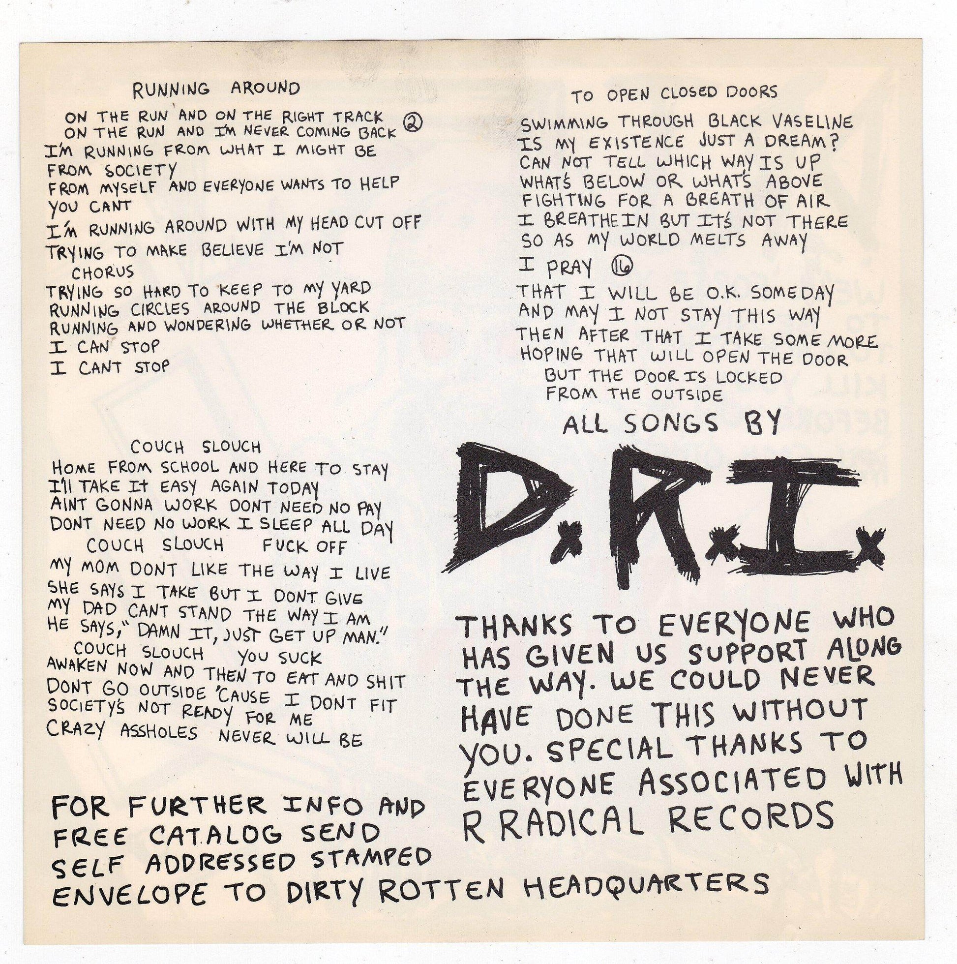 DRI Dirty Rotten Imbeciles Violent Pacification 7" EP 1984 Punk - TulipStuff