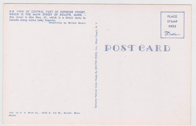 View of Central Part of Superior Street Duluth Minnesota Late 1940's - TulipStuff