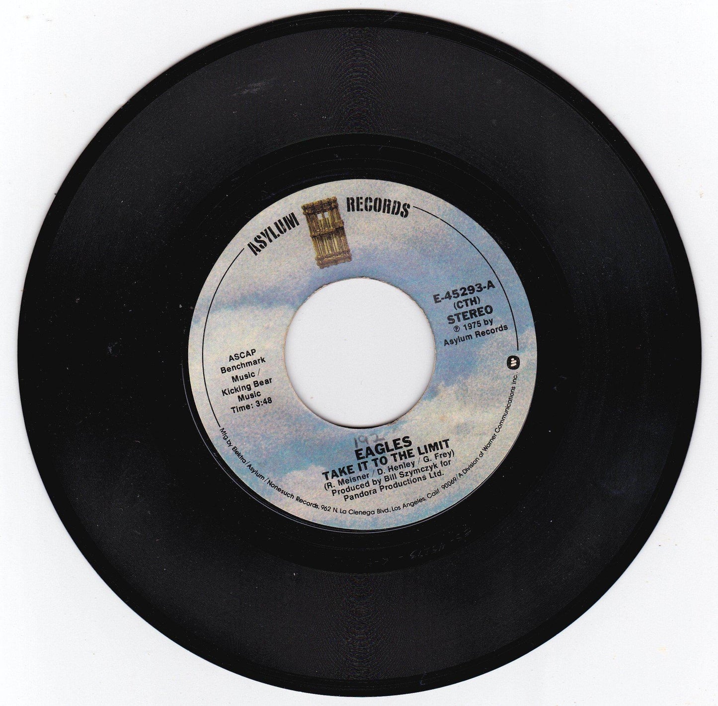Eagles Take It To The Limit 7" Vinyl Record Asylum E-45293 1975 - TulipStuff