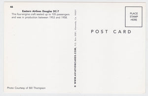 Eastern Airlines Douglas DC-7 Airplane Postcard - TulipStuff
