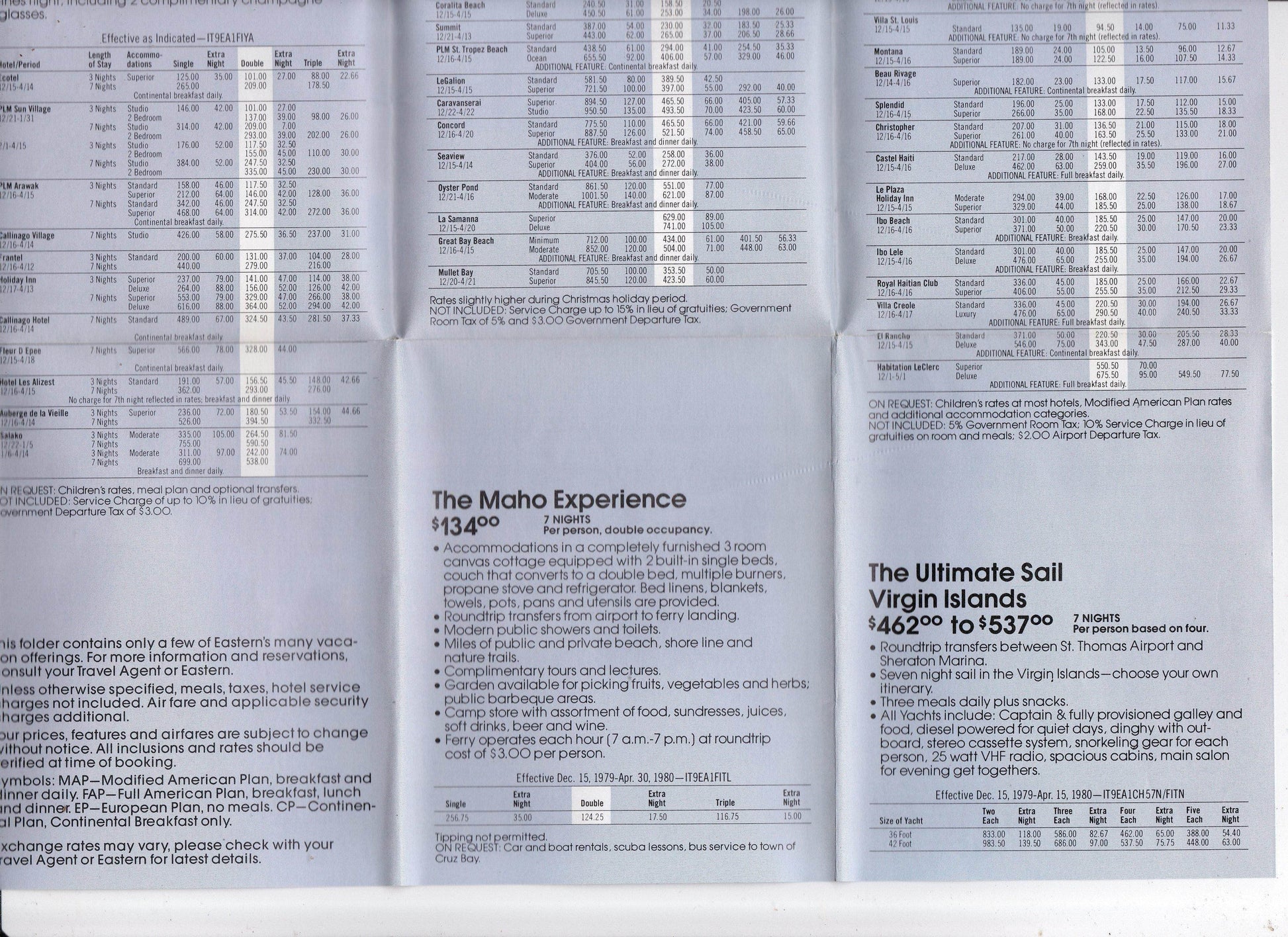 Eastern Airlines Vacation Islands of the Caribbean Winter 1979-80 Brochure - TulipStuff