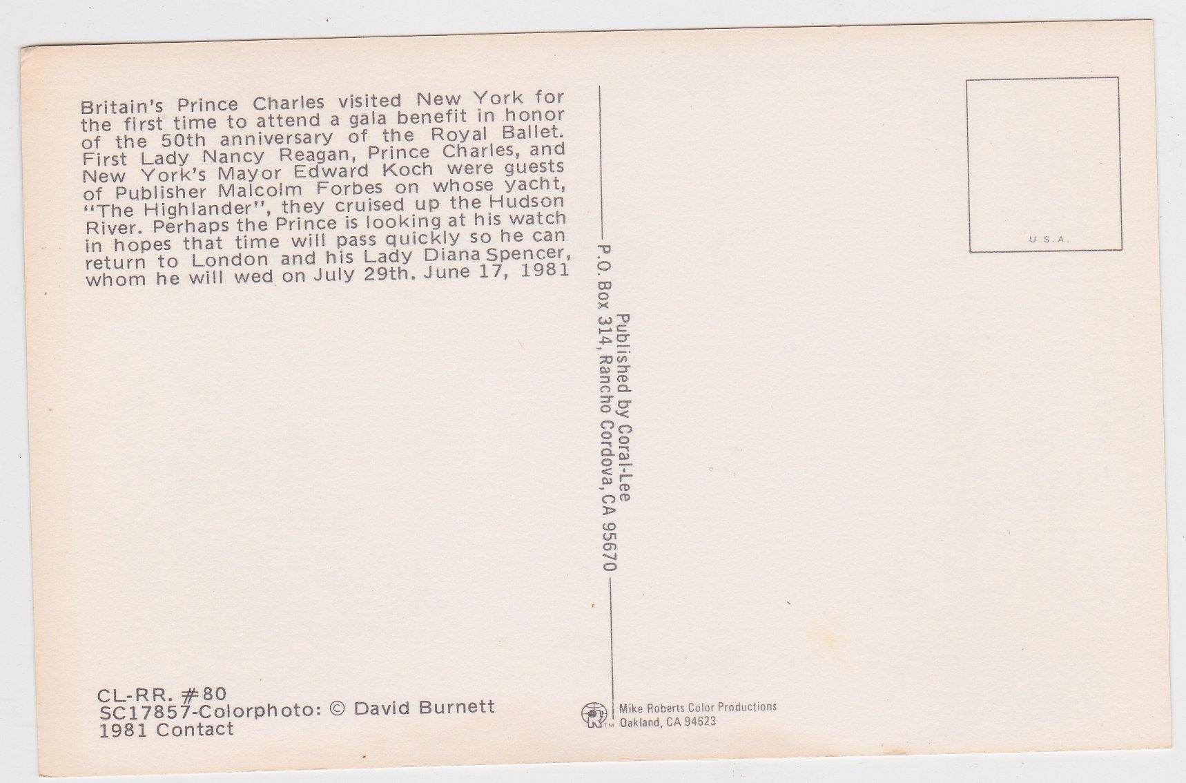 Ed Koch Nancy Reagan Prince Charles Malcolm Forbes NYC 1981 - TulipStuff