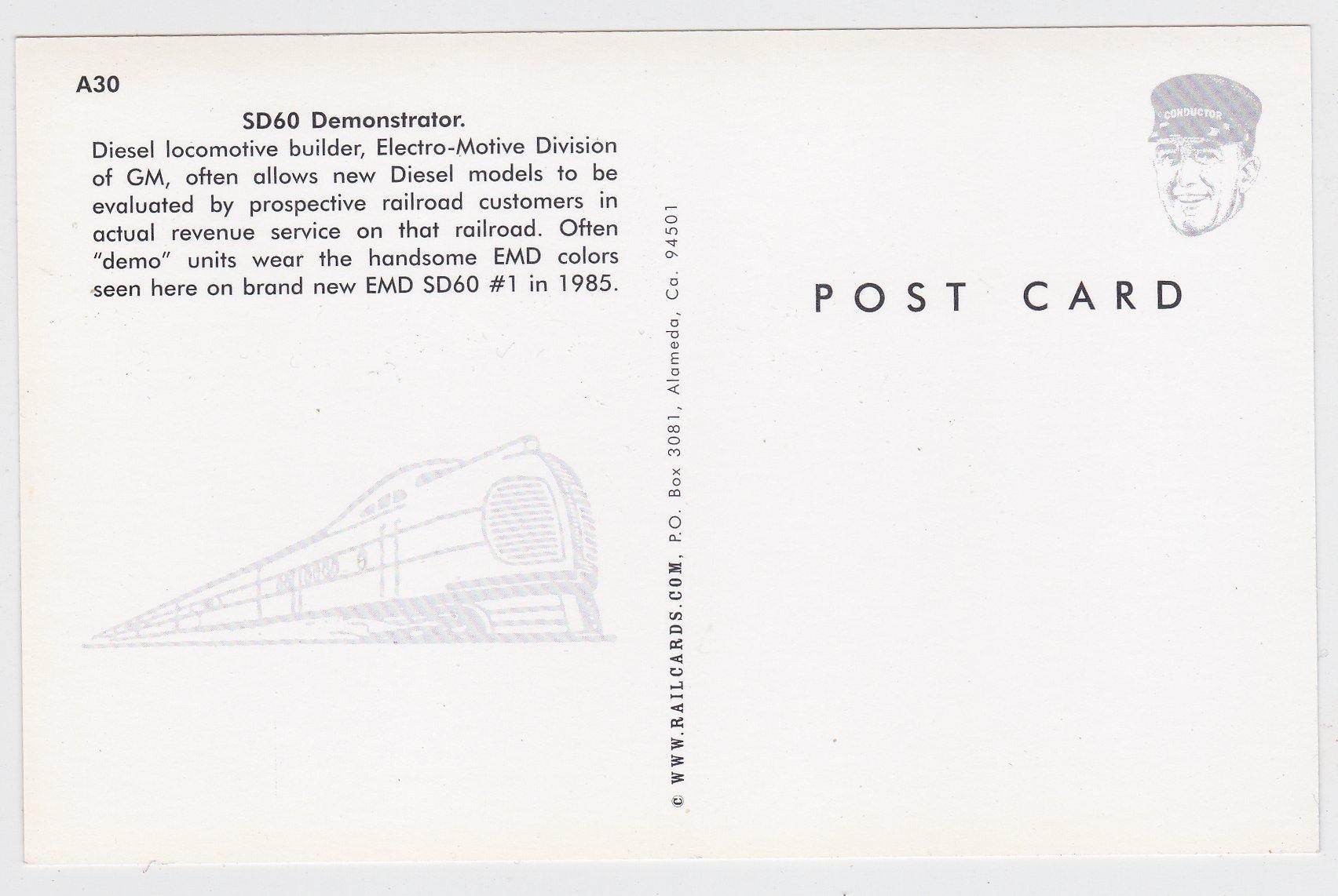 General Motors EMD SD60 Diesel Locomotive Demonstrator in 1985 - TulipStuff