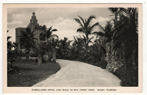 Everglades Hotel Bay Front Park Miami Florida Late 1920's - TulipStuff