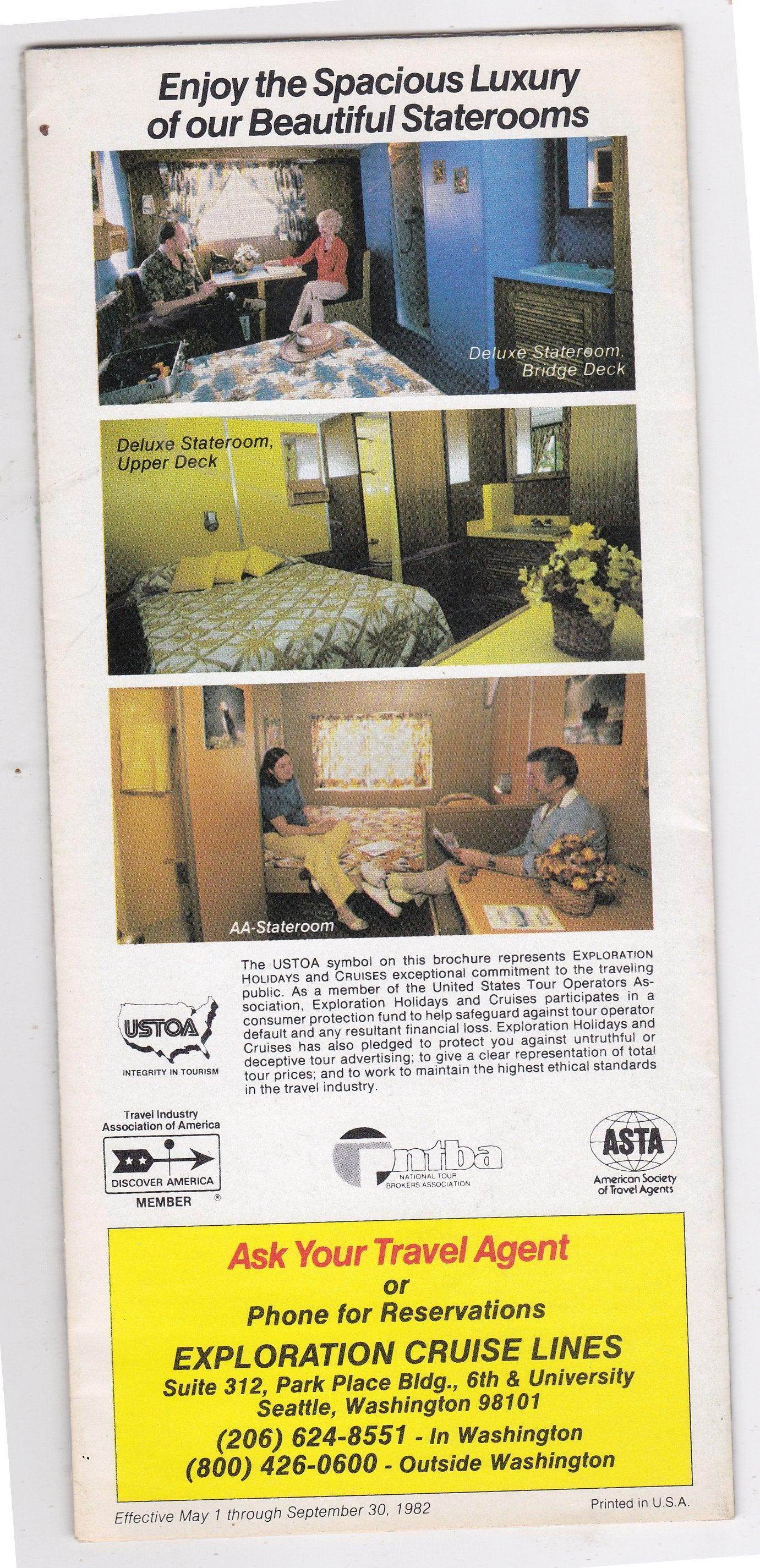 Exploration Cruise Lines mv Pacific Northwest Explorer 1982 Brochure - TulipStuff