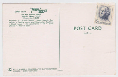 Exposition TraveLodge Space Needle Seattle Washington Late 1960's - TulipStuff