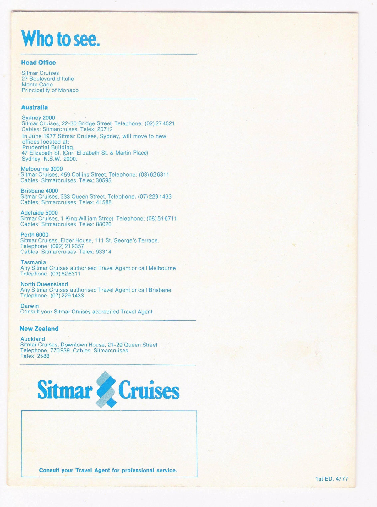 Sitmar Cruises Fairsky 1978-1979 Pacific Cruises Brochure – TulipStuff