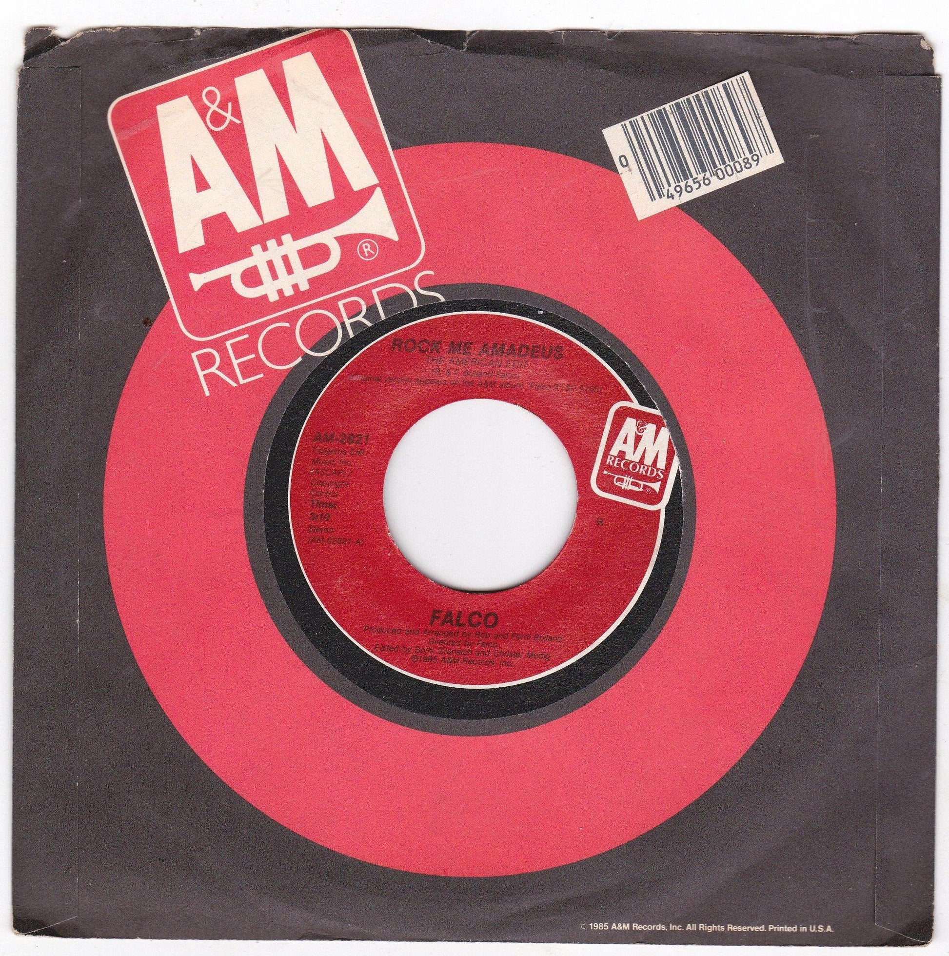 Falco Rock Me Amadeus 7" Vinyl 45 RPM Synthpop New Wave 1985 - TulipStuff