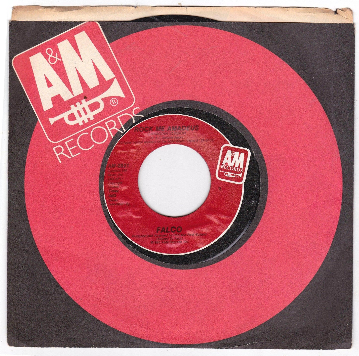 Falco Rock Me Amadeus 7" Vinyl 45 RPM Synthpop New Wave 1985 - TulipStuff