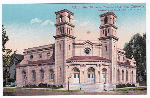 First Methodist Church Alameda California 1910's Postcard - TulipStuff