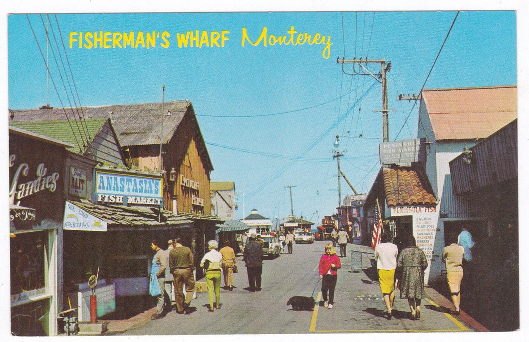 Fisherman's Wharf Monterey California 1960's Postcard - TulipStuff