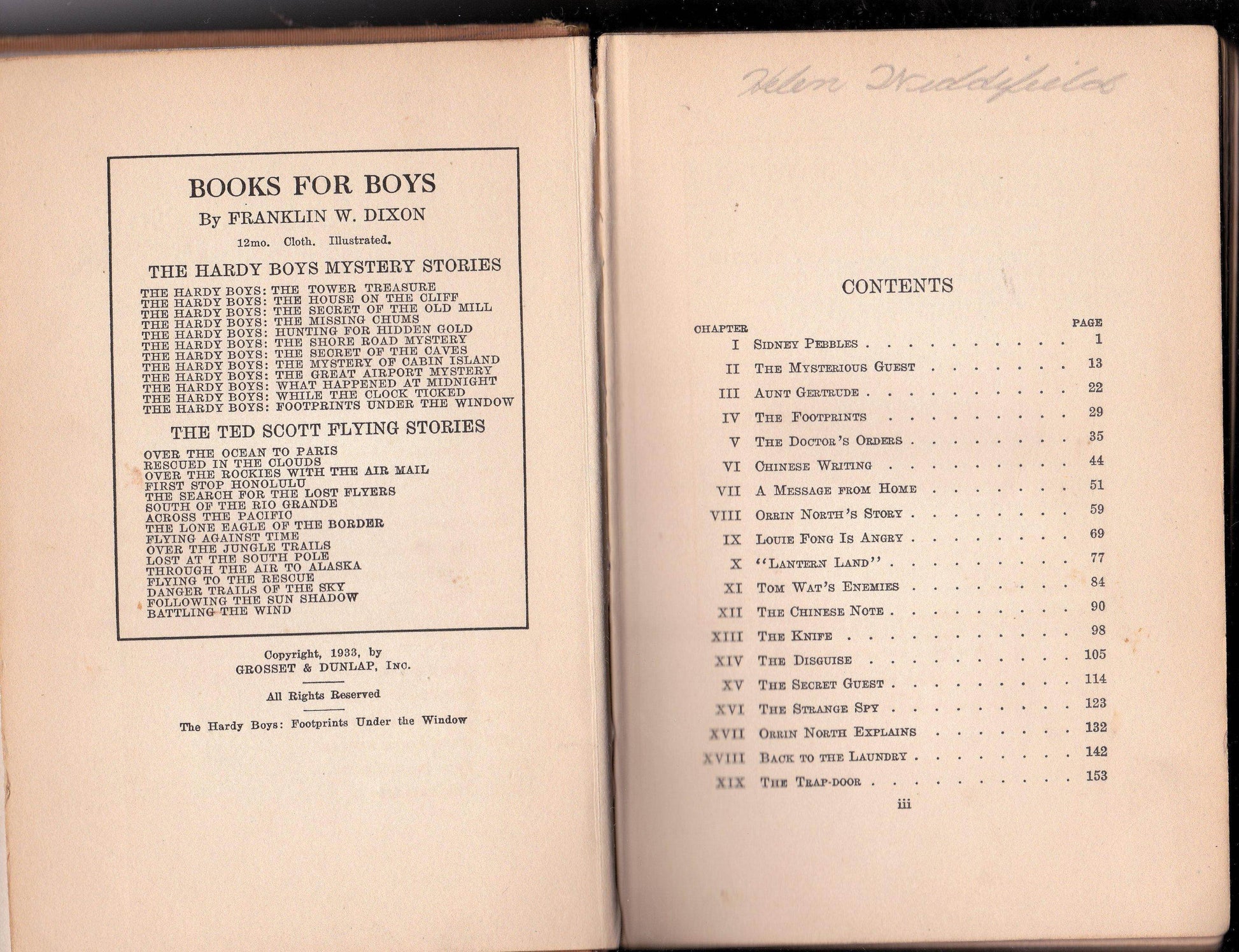 The Hardy Boys Footprints Under The Window Franklin W Dixon 1933 - TulipStuff