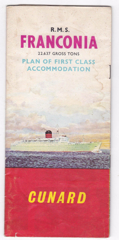 Cunard Line RMS Franconia Deck Plans First Class Accommodations 1960's - TulipStuff