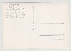 Franz Hug Flag Thrower Switzerland 1936 Olympic Games - TulipStuff