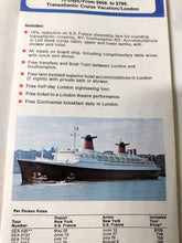 Load image into Gallery viewer, French Line ss France Great European Vacations 1974 Brochure - TulipStuff
