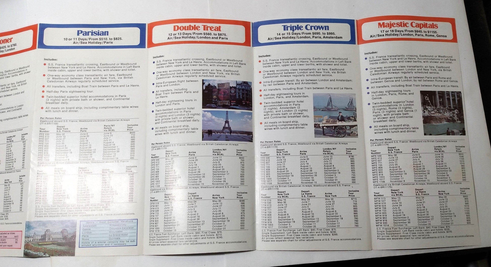 French Line ss France Great European Vacations 1974 Brochure - TulipStuff