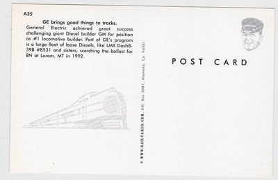 GE LMX Dash8-39B  Diesel Locomotive at Loram MT in 1992 - TulipStuff