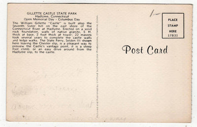 Gillette Castle State Park Ferry Selden III Connecticut 1960's Postcard - TulipStuff