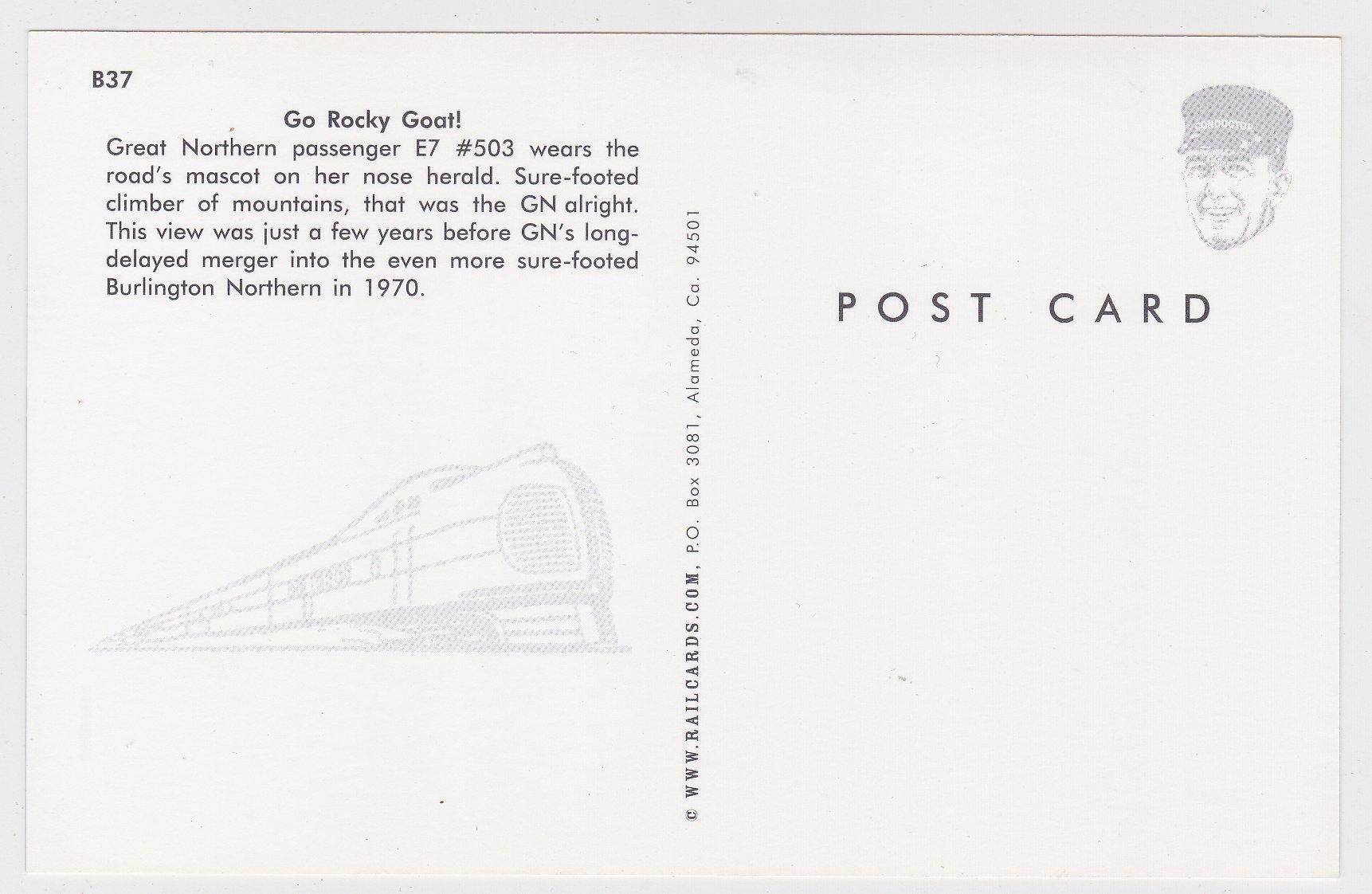 Great Northern EMD E7 Passenger Train Diesel Locomotive Postcard - TulipStuff