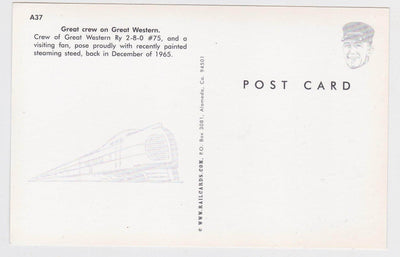 Great Western Railway #75 2-8-0 Steam Locomotive Train Crew 1965 - TulipStuff