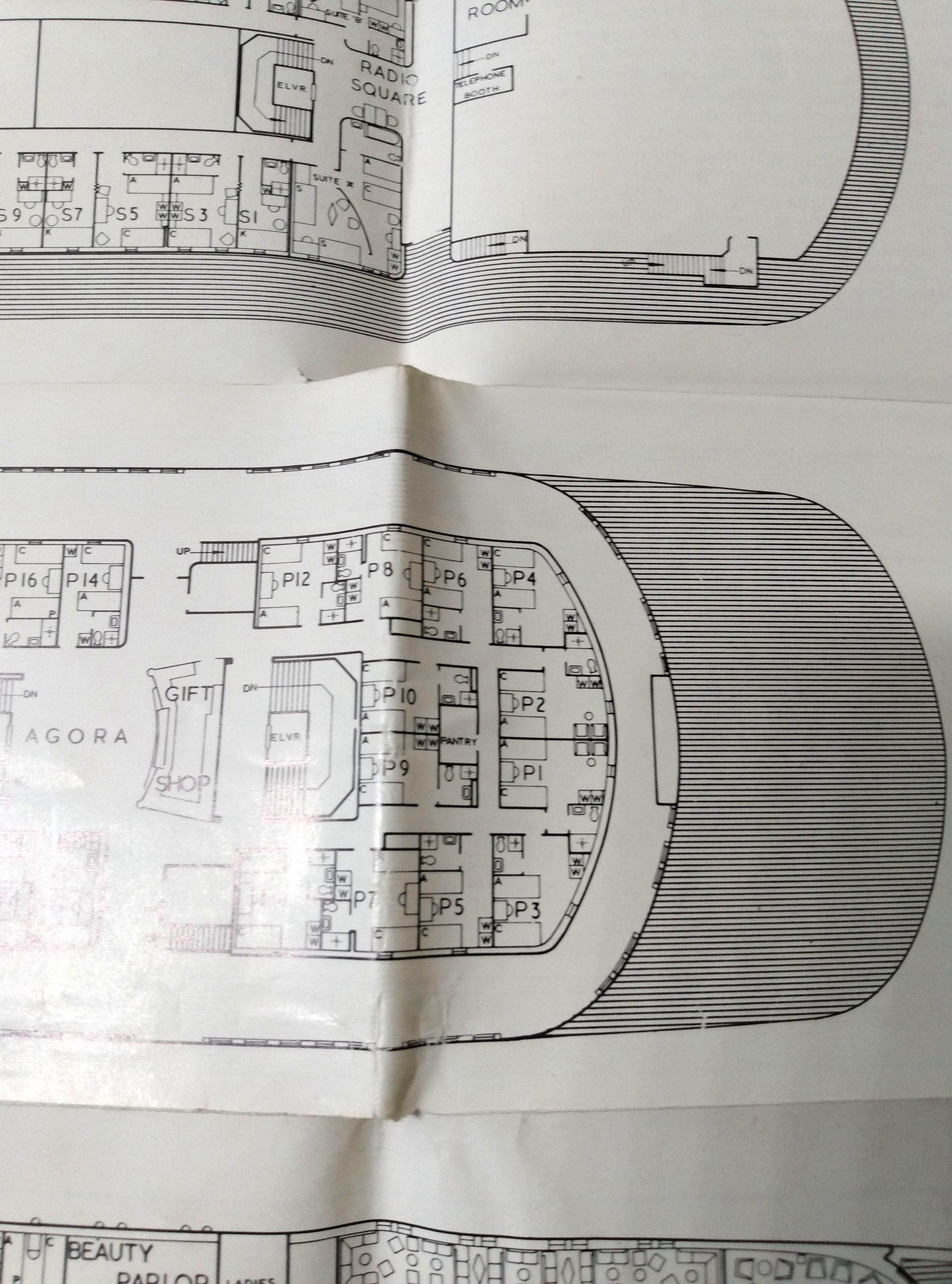 Greek Line TSS Queen Anna Maria TSS Olympia Large Deck Plans - TulipStuff