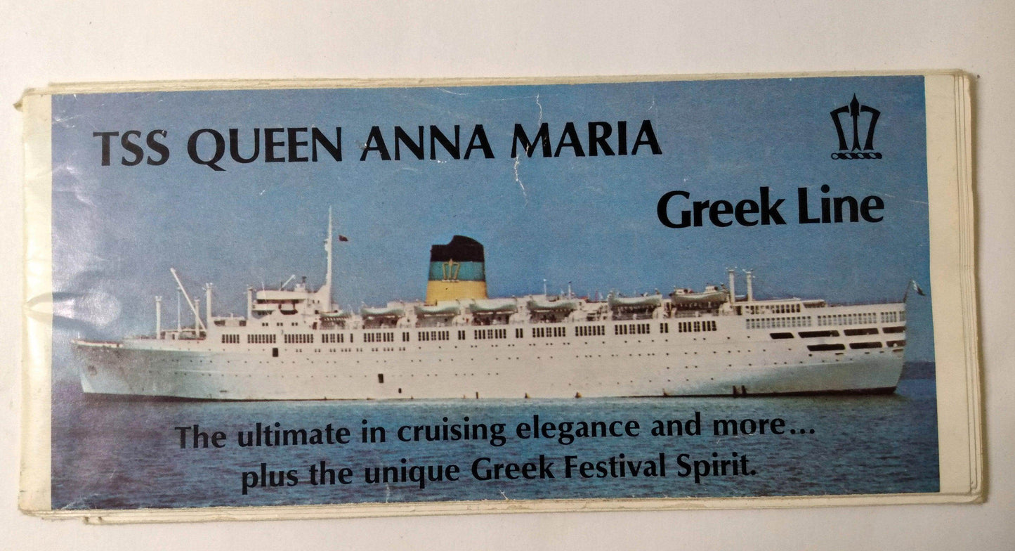 Greek Line TSS Queen Anna Maria TSS Olympia Large Deck Plans - TulipStuff