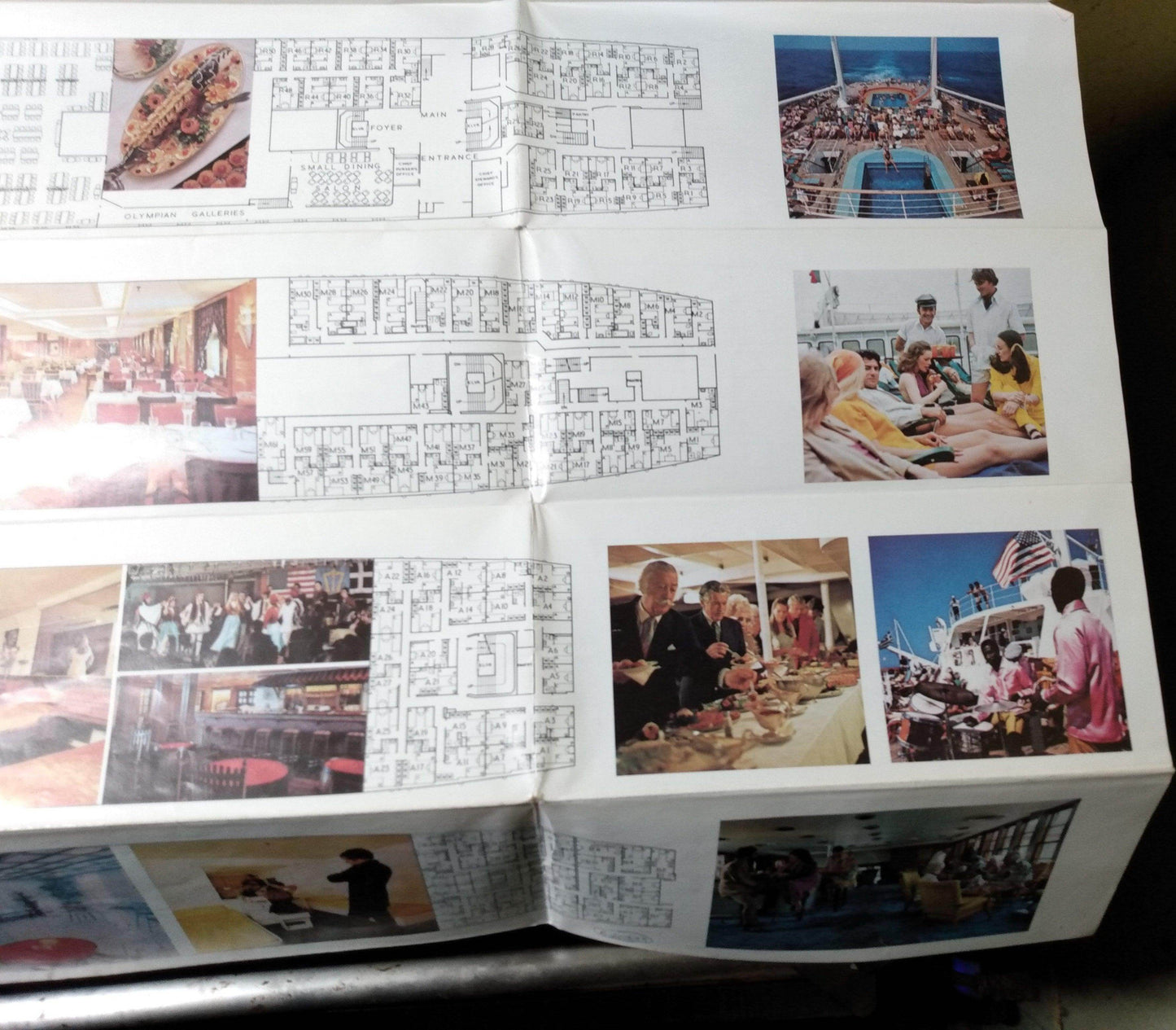 Greek Line TSS Queen Anna Maria TSS Olympia Large Deck Plans - TulipStuff