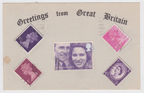 Greetings from Great Britain Princess Anne Royal Wedding UK Stamps - TulipStuff