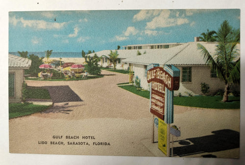 Gulf Beach Hotel Lido Beach Sarasota Florida 1952 - TulipStuff
