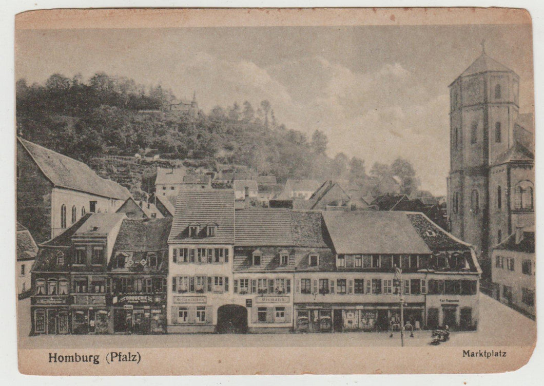 Homburg Pfalz Marktplatz Germany 1900's Postcard - TulipStuff