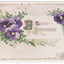 Happy Birthday Purple Flowers Vintage Postcard - TulipStuff