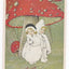A Hearty New Year Greeting Kids Giant Mushrooms Postcard - TulipStuff
