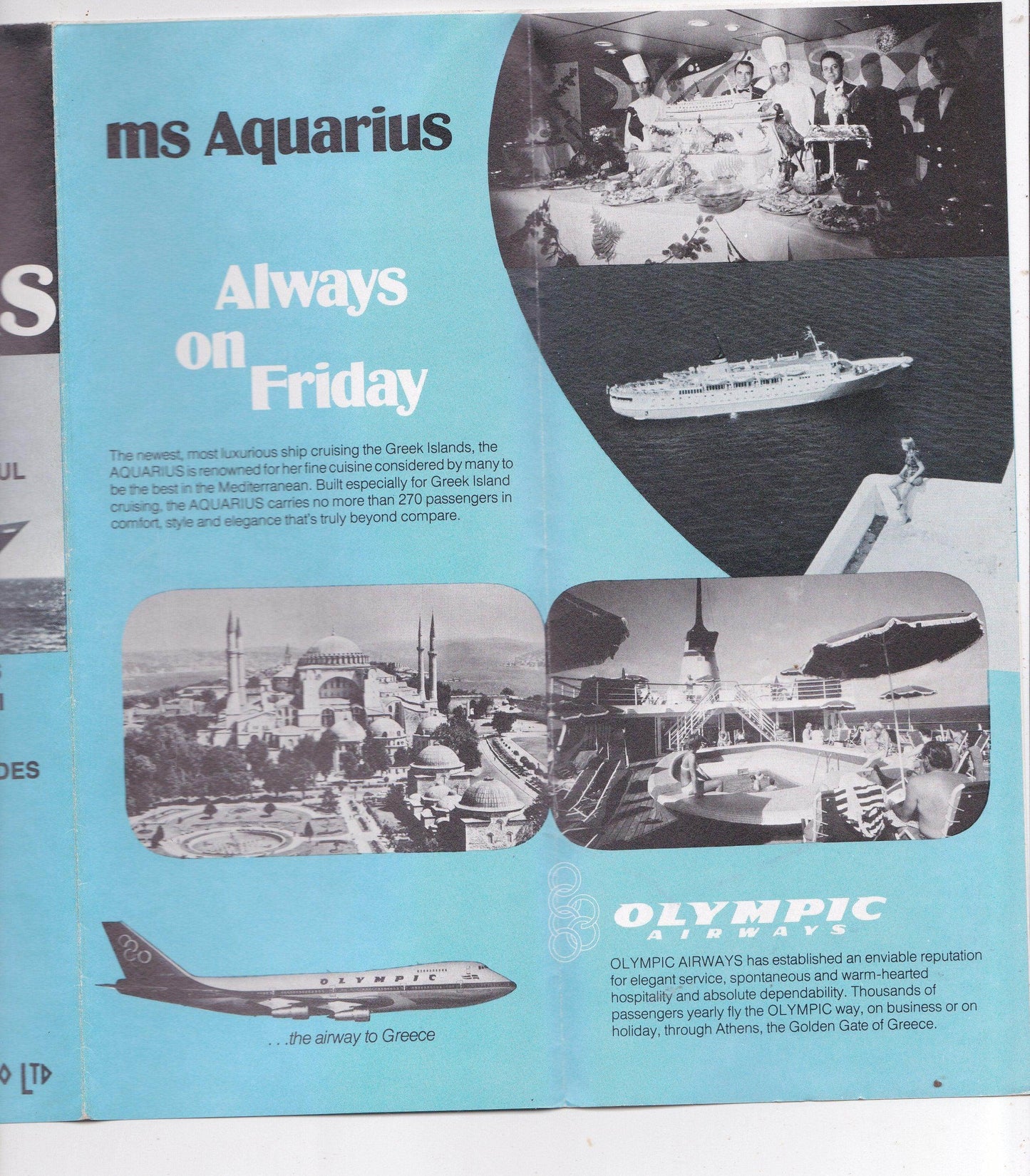 Hellenic Mediterranean Lines ms Aquarius Greek Islands Cruise Brochure - TulipStuff