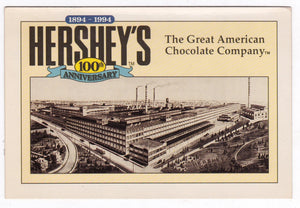 Hershey's 100th Anniversary 1894-1994 Great American Chocolate Postcard - TulipStuff