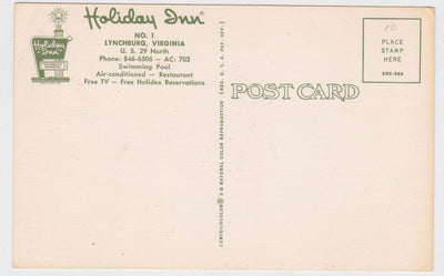 Holiday Inn Lynchburg Virginia US29 North 1960's Postcard - TulipStuff