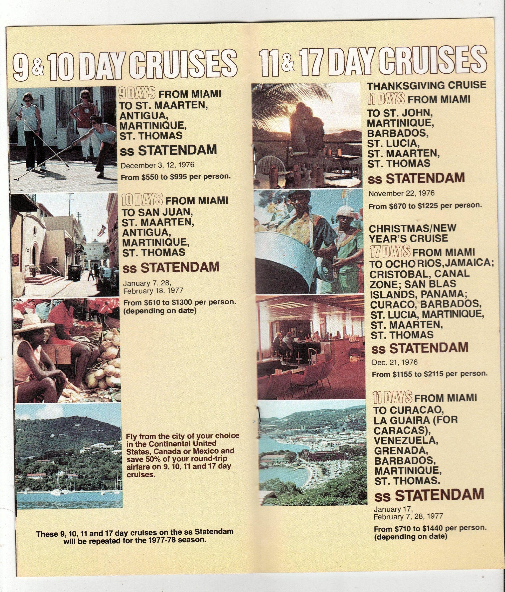 Holland America '76-77 Rotterdam Statendam Prinsendam Brochure - TulipStuff