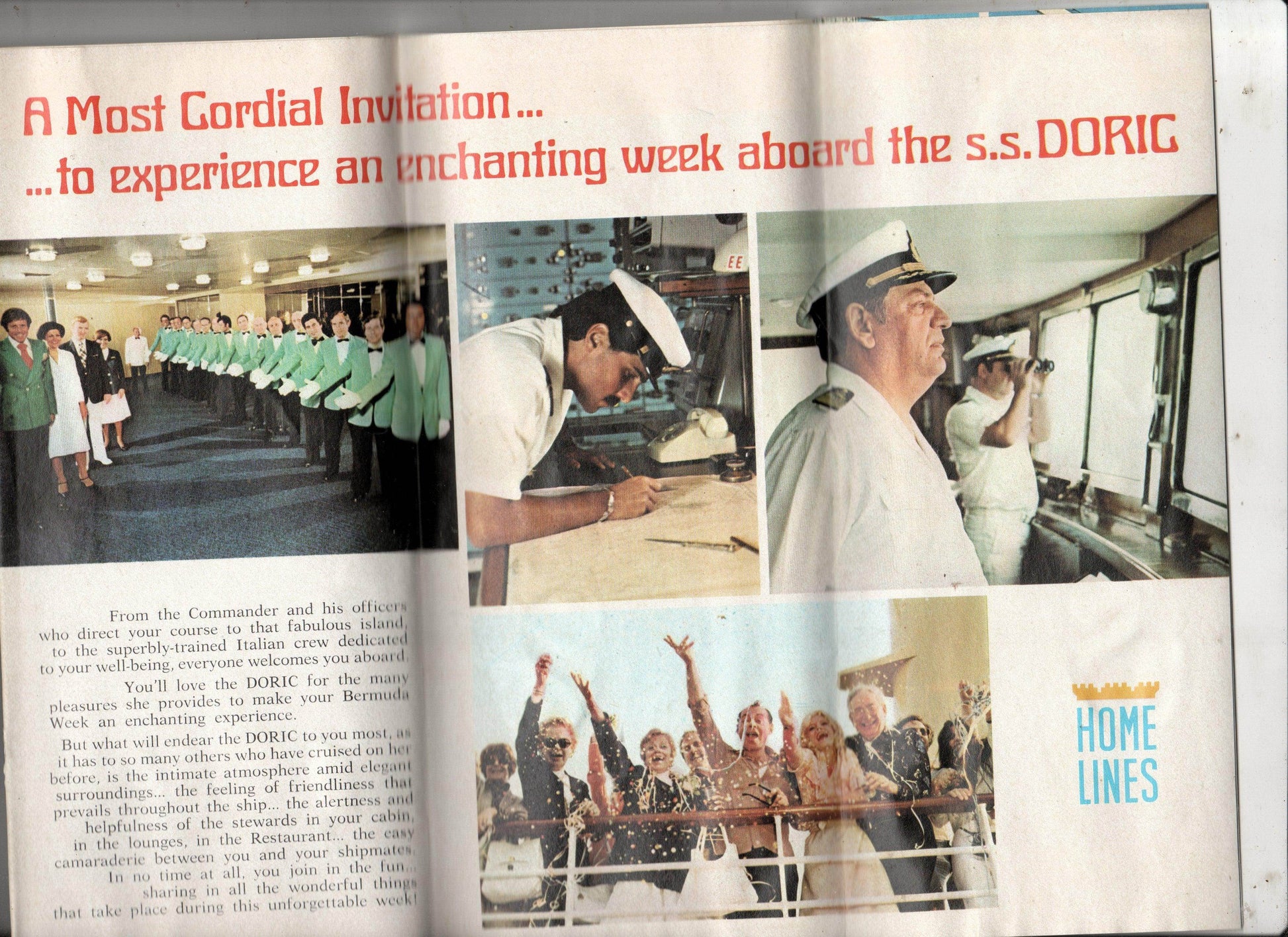 Home Lines ss Doric 1979 NY to Bermuda Cruises Brochure - TulipStuff