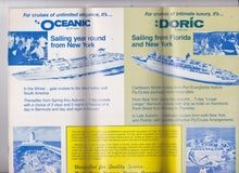 Load image into Gallery viewer, Home Lines ss Oceanic ss Doric 1979 Cruise Ship Brochure - TulipStuff
