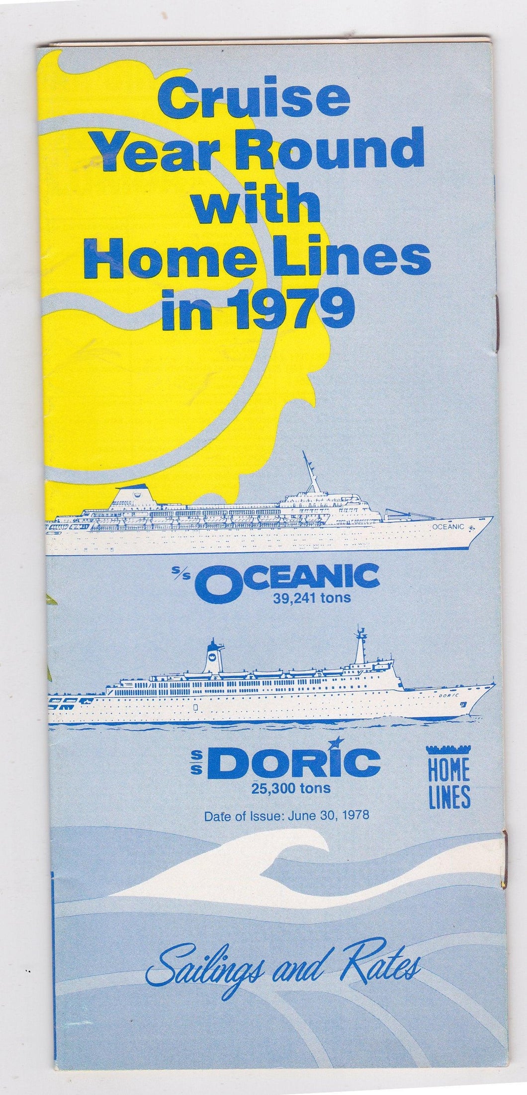 Home Lines ss Oceanic ss Doric 1979 Cruise Ship Brochure - TulipStuff