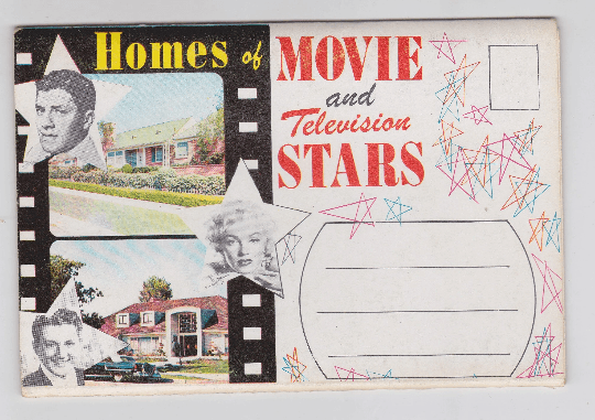 Homes of Movie and Television Stars Postcard Booklet 1950's - TulipStuff