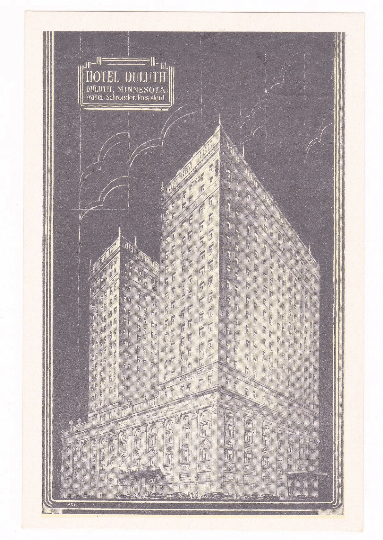 Hotel Duluth Vintage Postcard Duluth Minnesota 1940's - TulipStuff