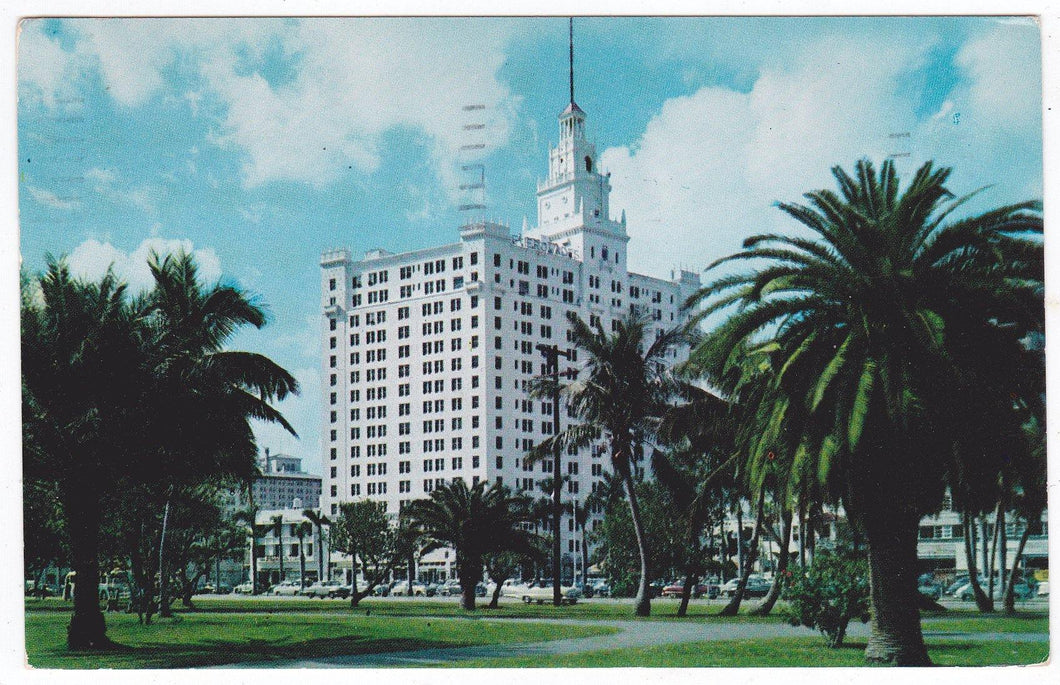 Hotel Everglades Bayfront Park Miami Florida Mid 1950's Postcard - TulipStuff