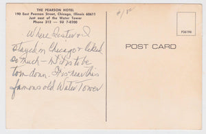 Hotel Pearson Chicago Illinois Water Tower 1960's Postcard - TulipStuff