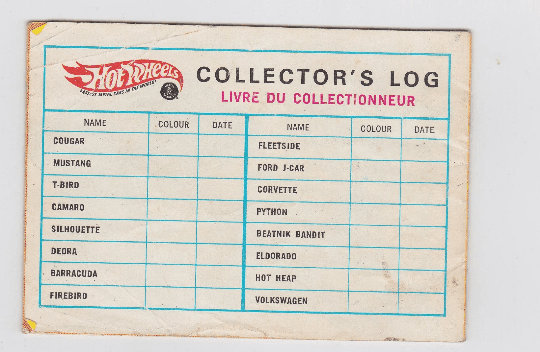 1967 Hot Wheels International Collector's Catalog Canada - TulipStuff