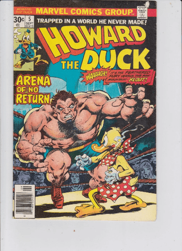 Howard the Duck no. 5 Arena Of No Return Comic Book September 1976 - TulipStuff