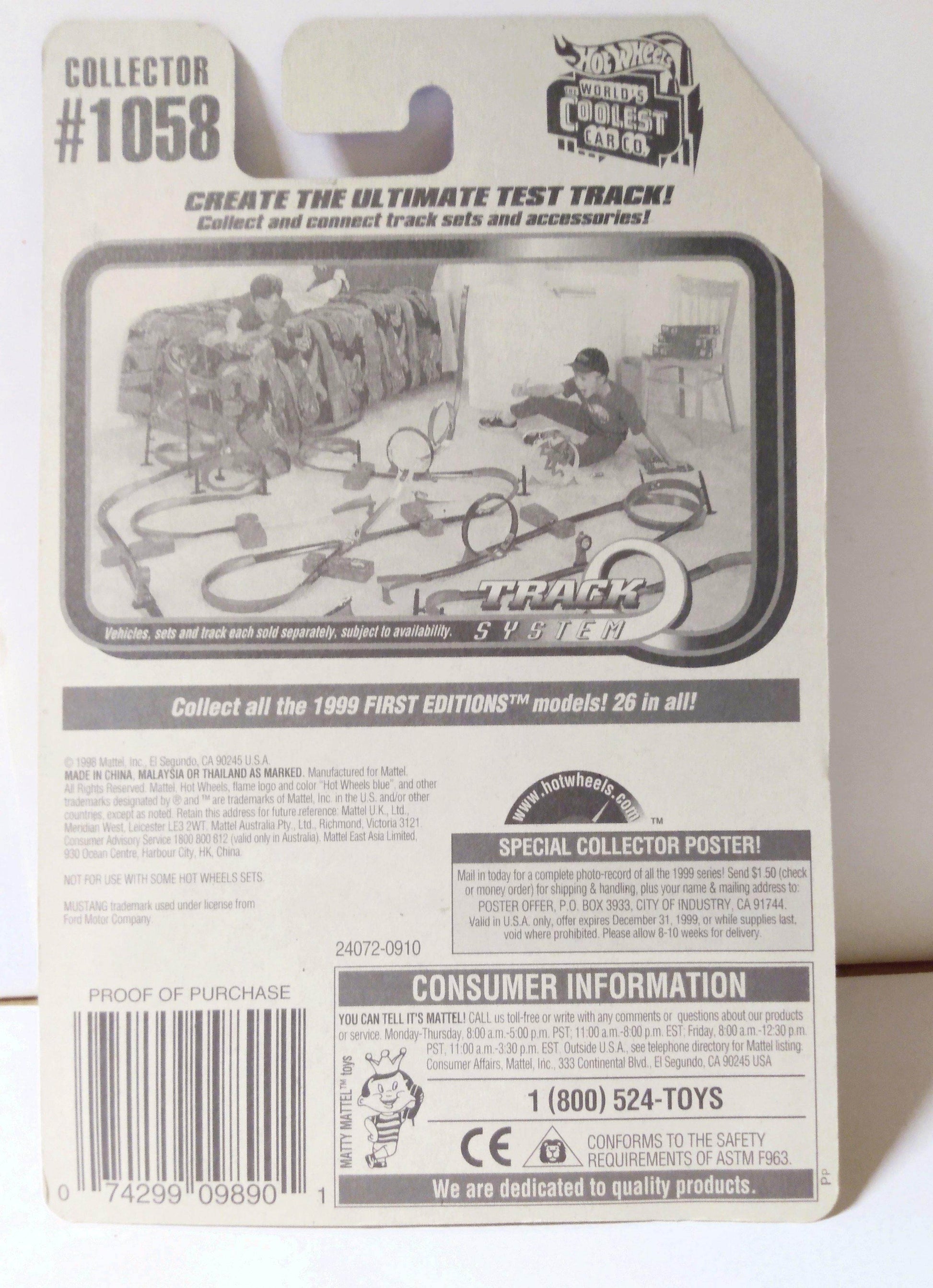 Hot Wheels Collector #1058 Ford '96 Mustang GT Convertible 1999 - TulipStuff